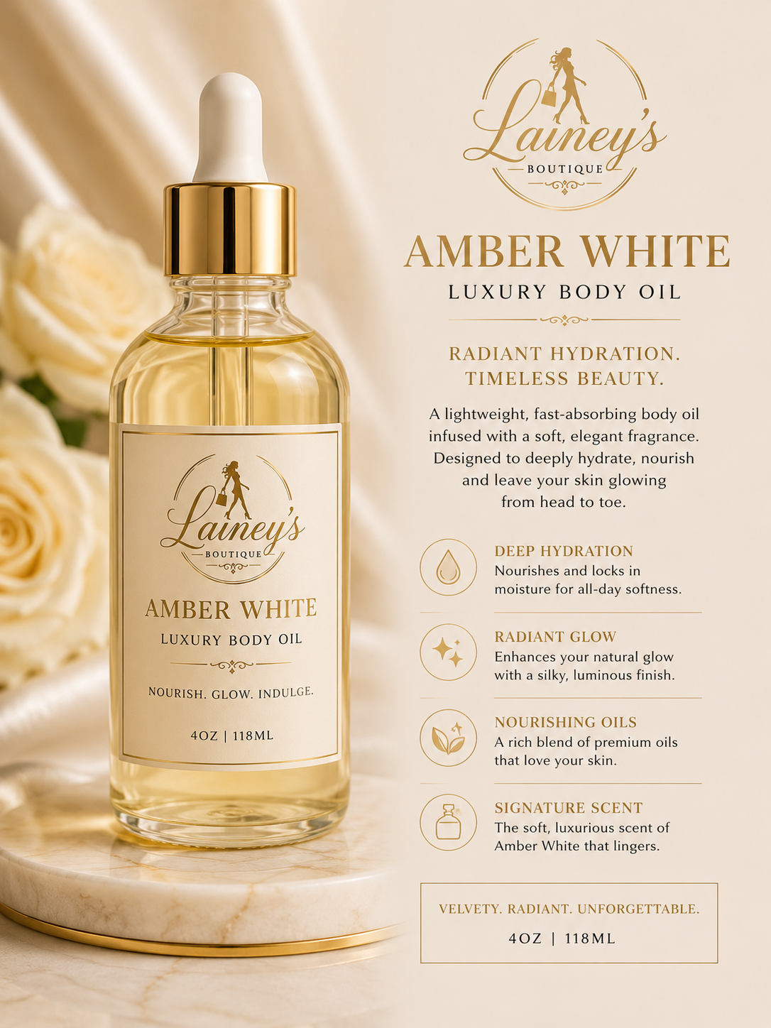 Amber White Body Oil