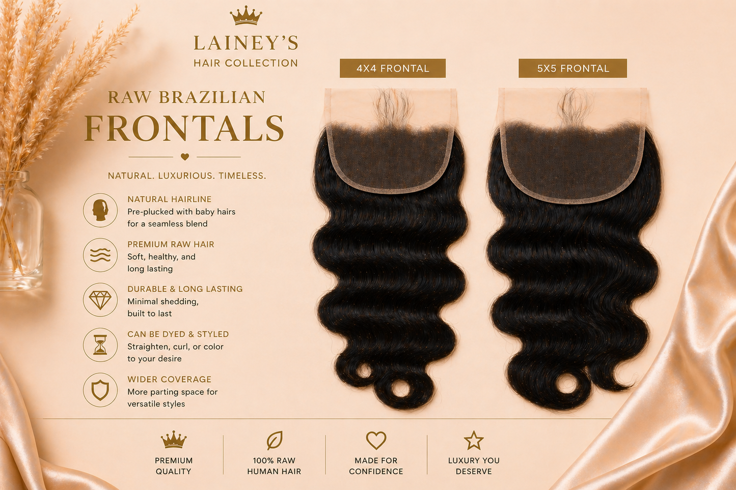 Premium Raw Hair Closure (4x4 / 5x5)