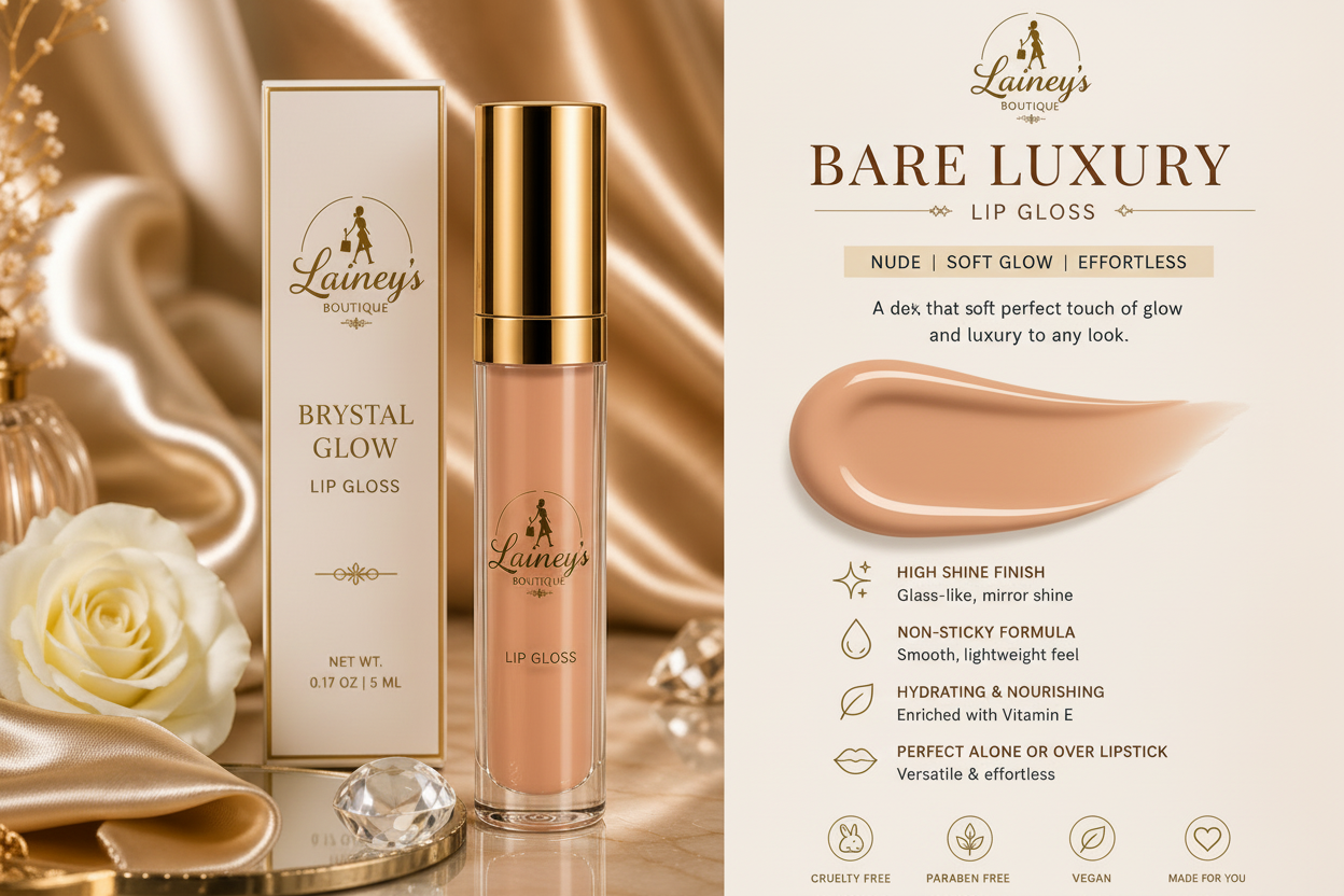 Bare Luxury Lip Gloss - Nude Beige | Lainey's Boutique